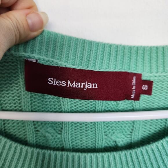 Sies Marjan Cable Knit Twist Sweater‎ Mint Green S Cozycore Designer - Picture 2 of 7